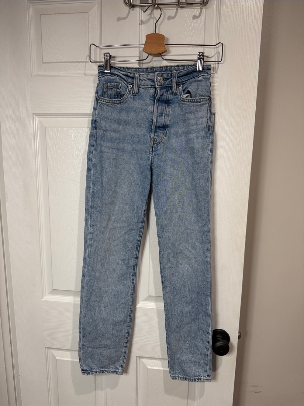 H&M Light Wash High-Rise Straight Jeans